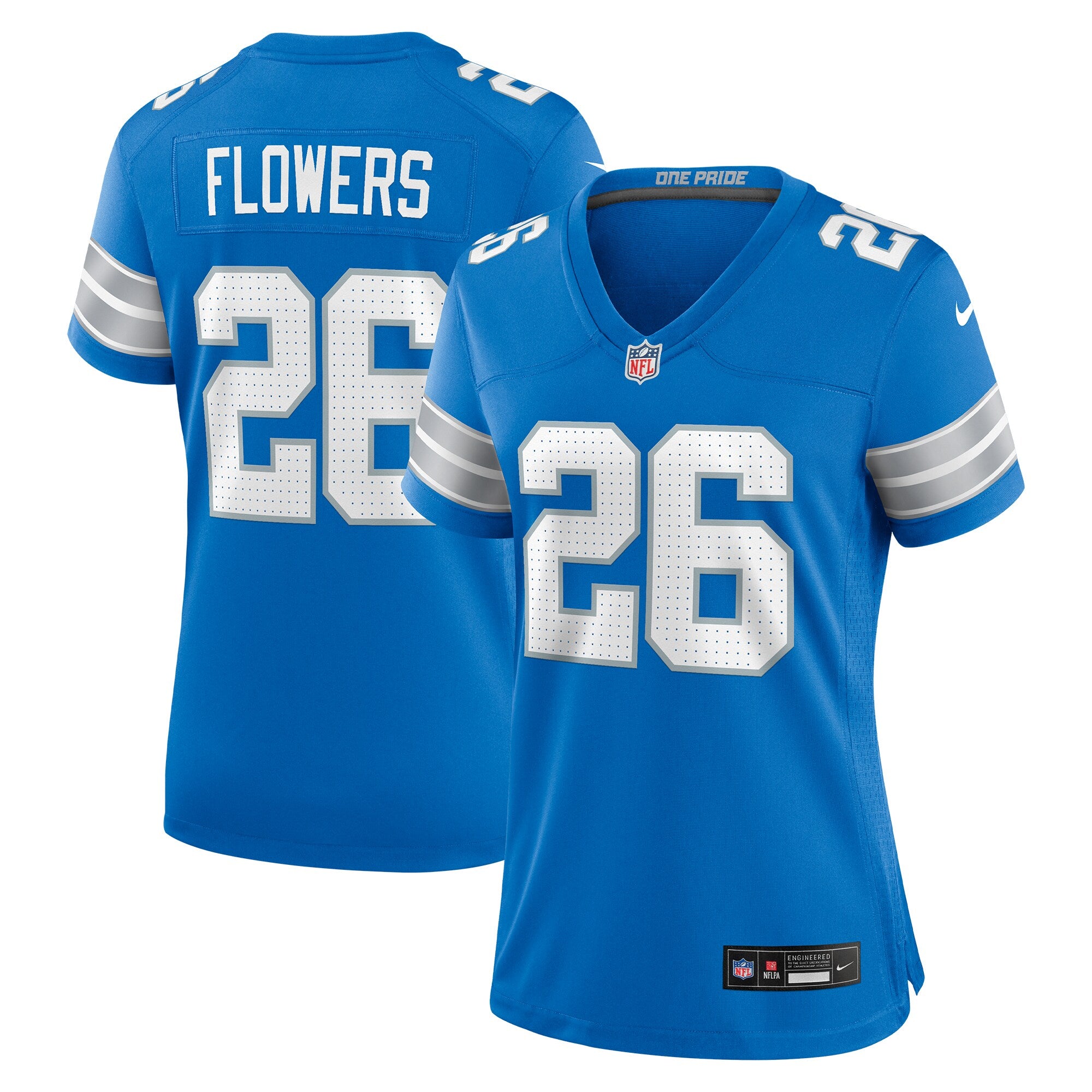 Tre Flowers Detroit Lions Nike Women's Team Game Jersey -  Blue