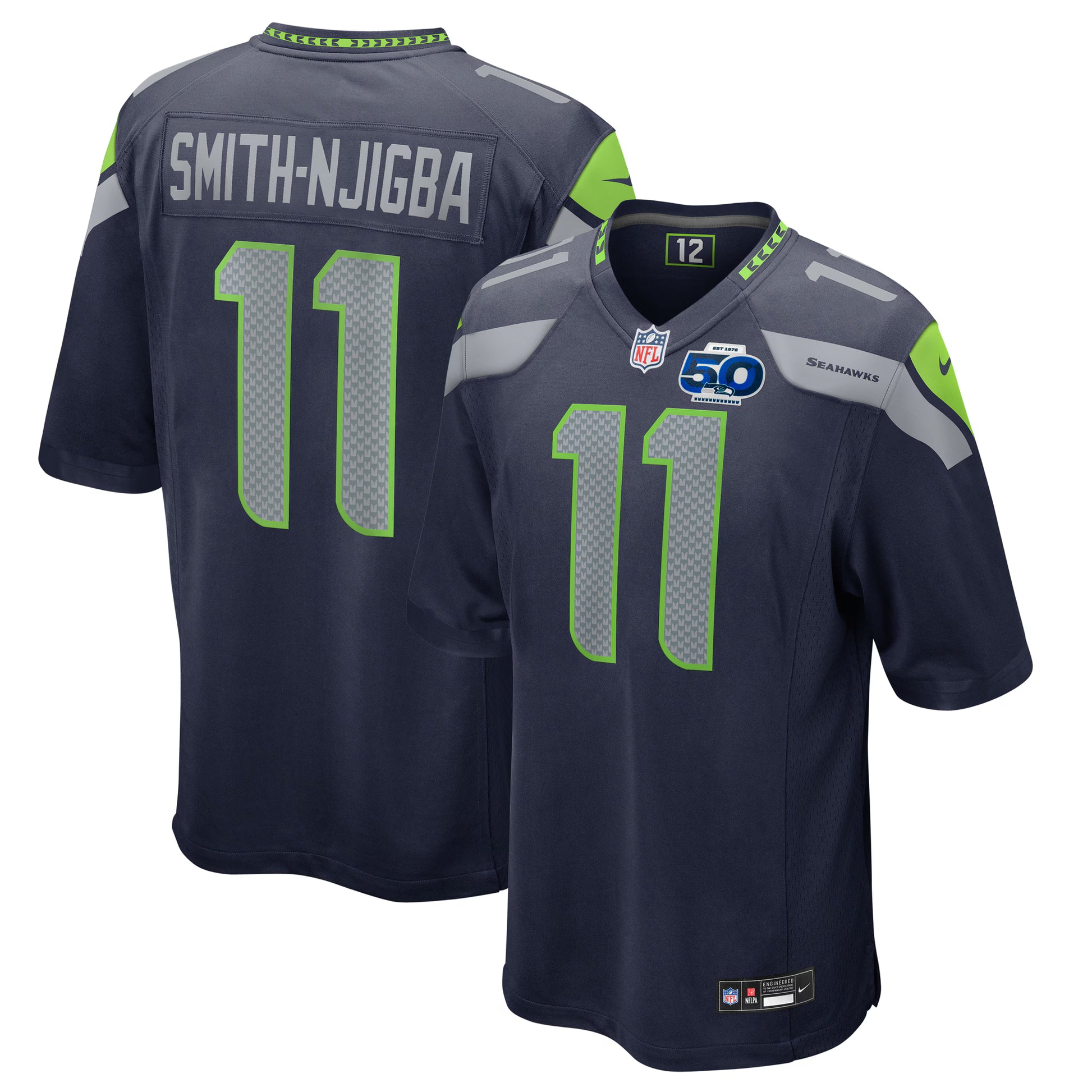Jaxon Smith-Njigba Seattle Seahawks Nike Team 50th Season Game Jersey - College Navy