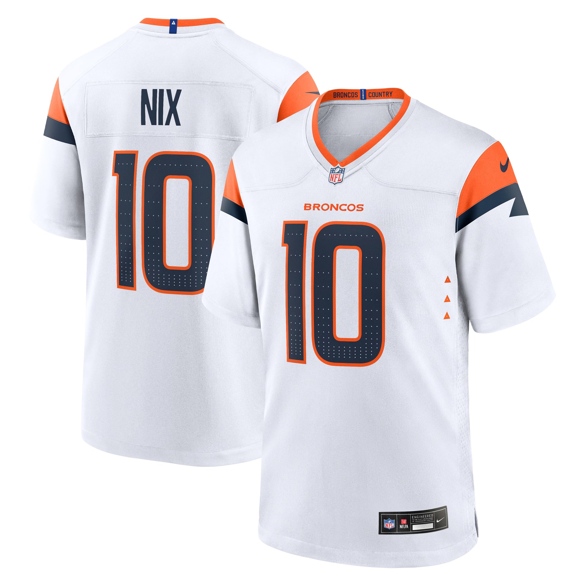 Bo Nix Denver Broncos Nike Game Jersey -  White