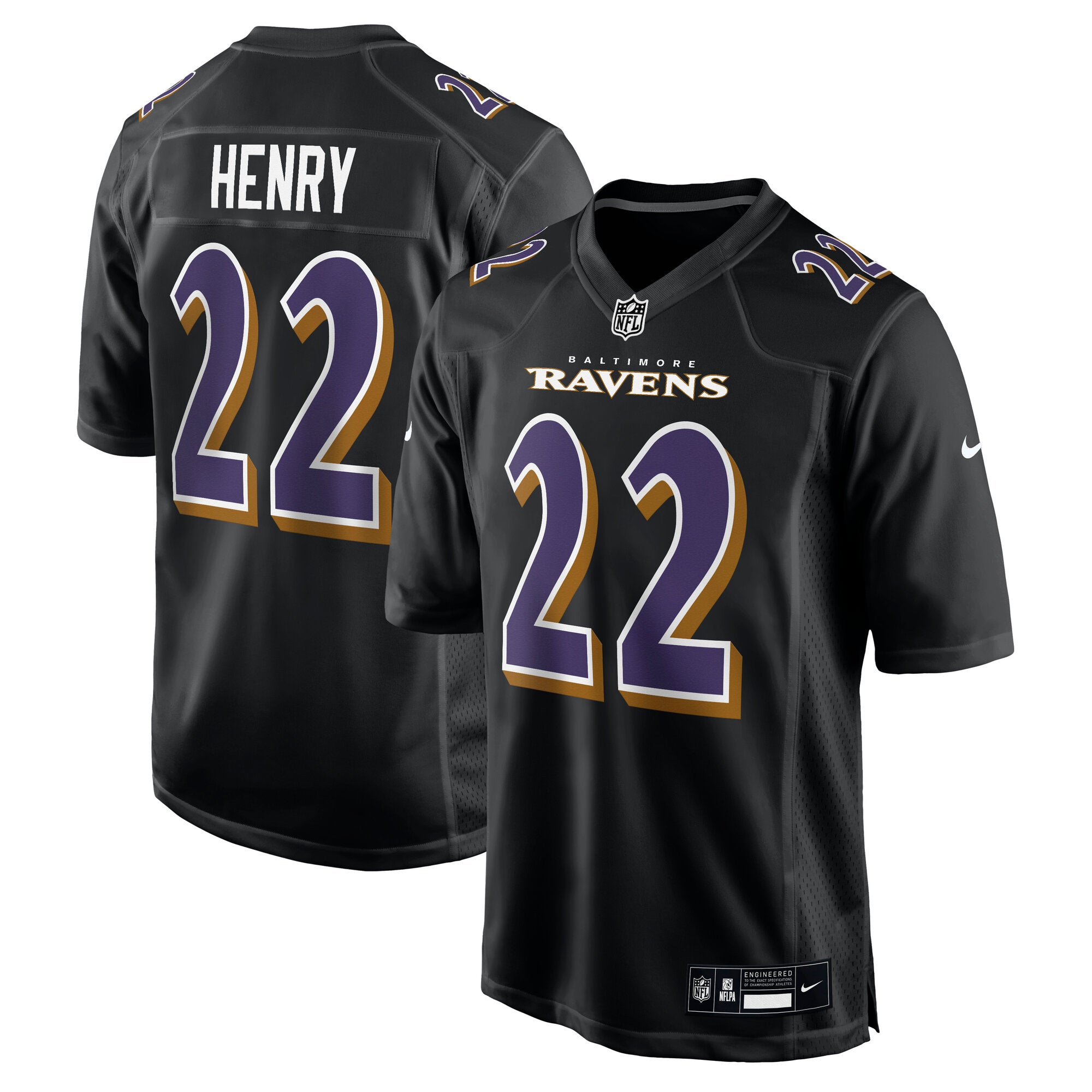 Derrick Henry Baltimore Ravens Nike Fashion Jersey - Carbon Black