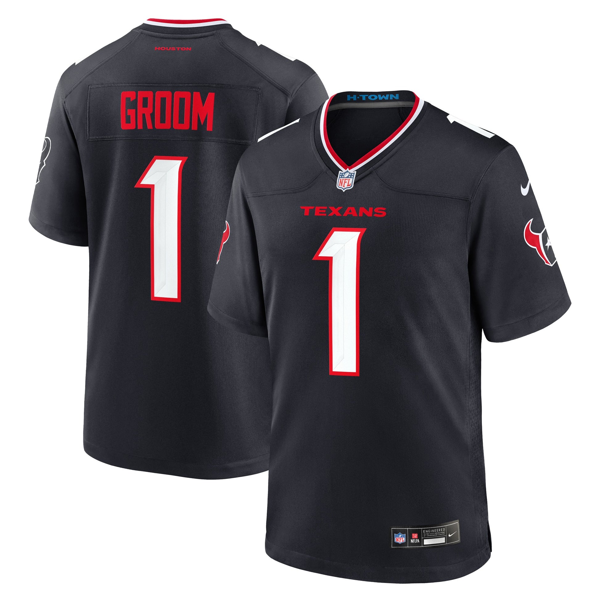 Number 1 Groom Houston Texans Nike Game Jersey - Navy