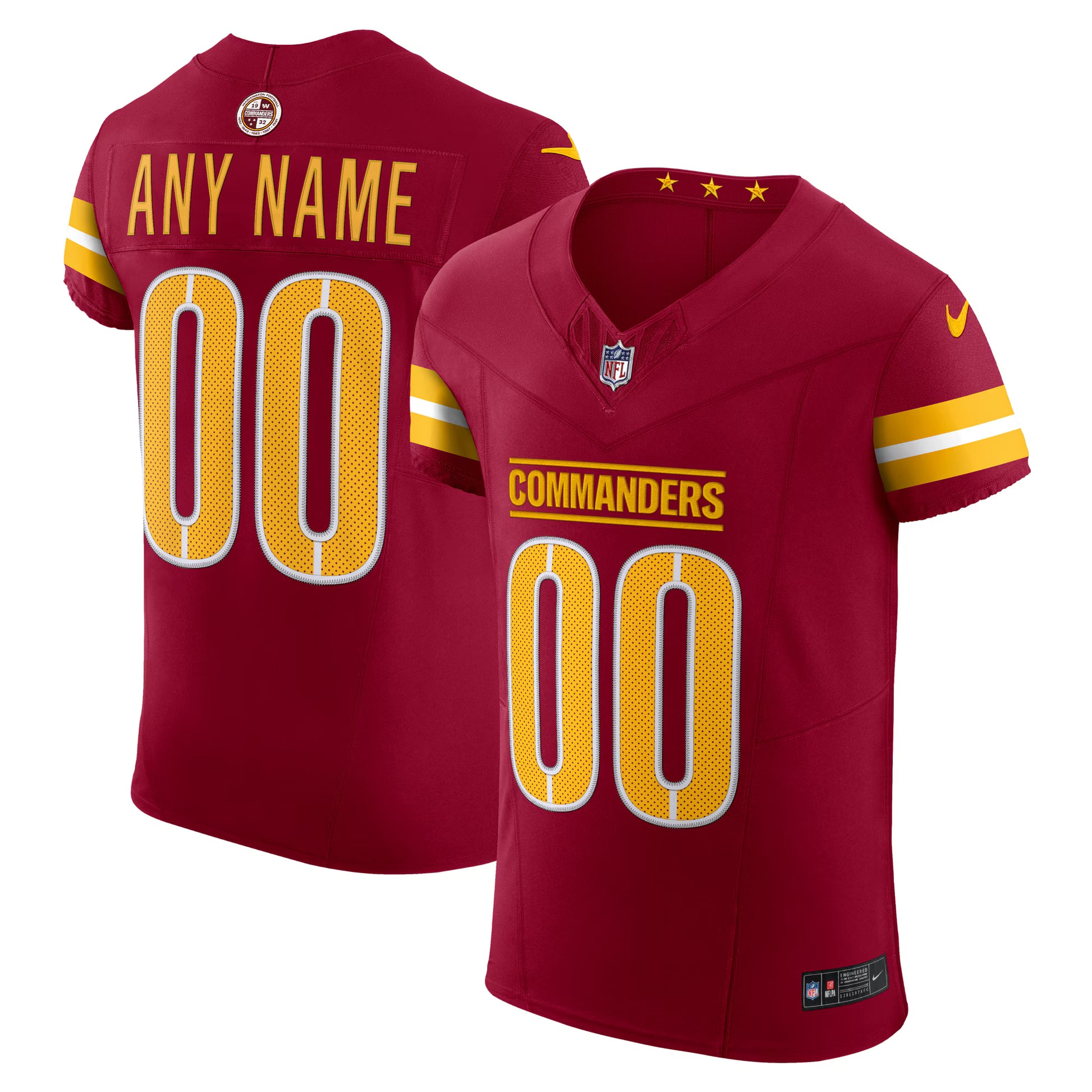 Washington Commanders Nike Team Vapor F.U.S.E. Elite Custom Jersey -  Burgundy