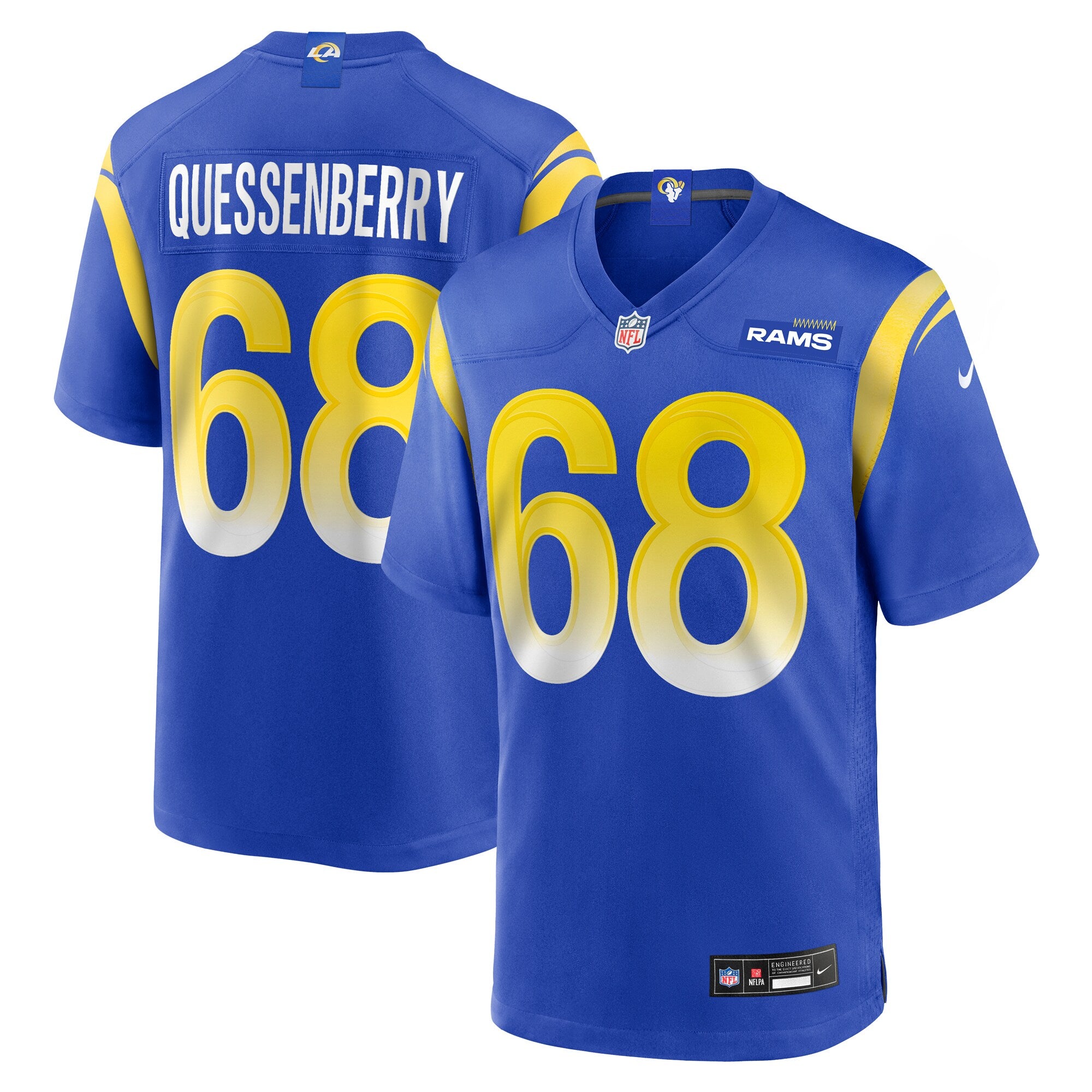 David Quessenberry Los Angeles Rams Nike Team Game Jersey -  Royal