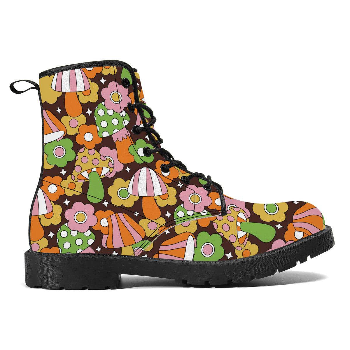 Retro Fungi Love Vegan Leather Boots