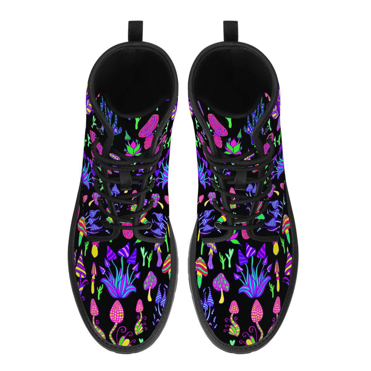 Trippy Mushrooms Vegan Leather Boots