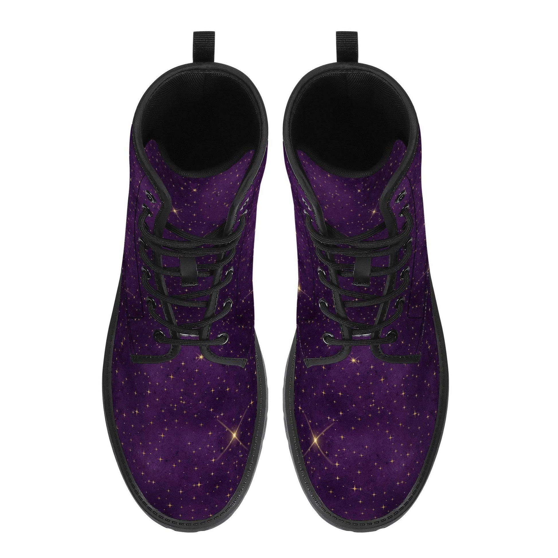 Purple Star Galaxy Vegan Leather Boots