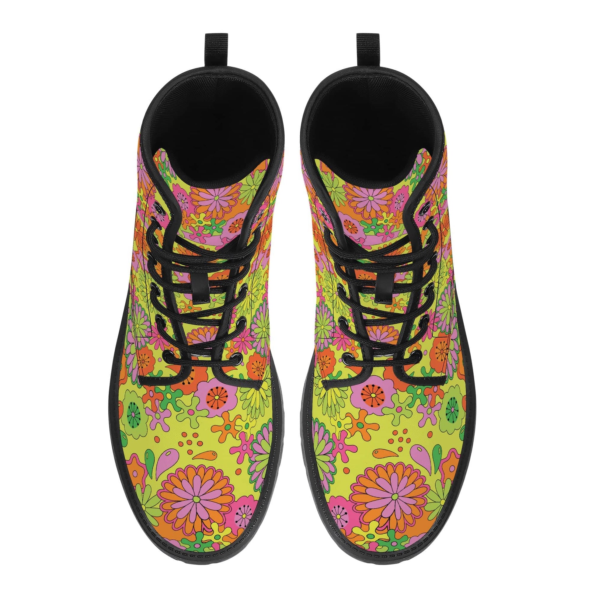 Trippy Flowers Vegan Leather Boots