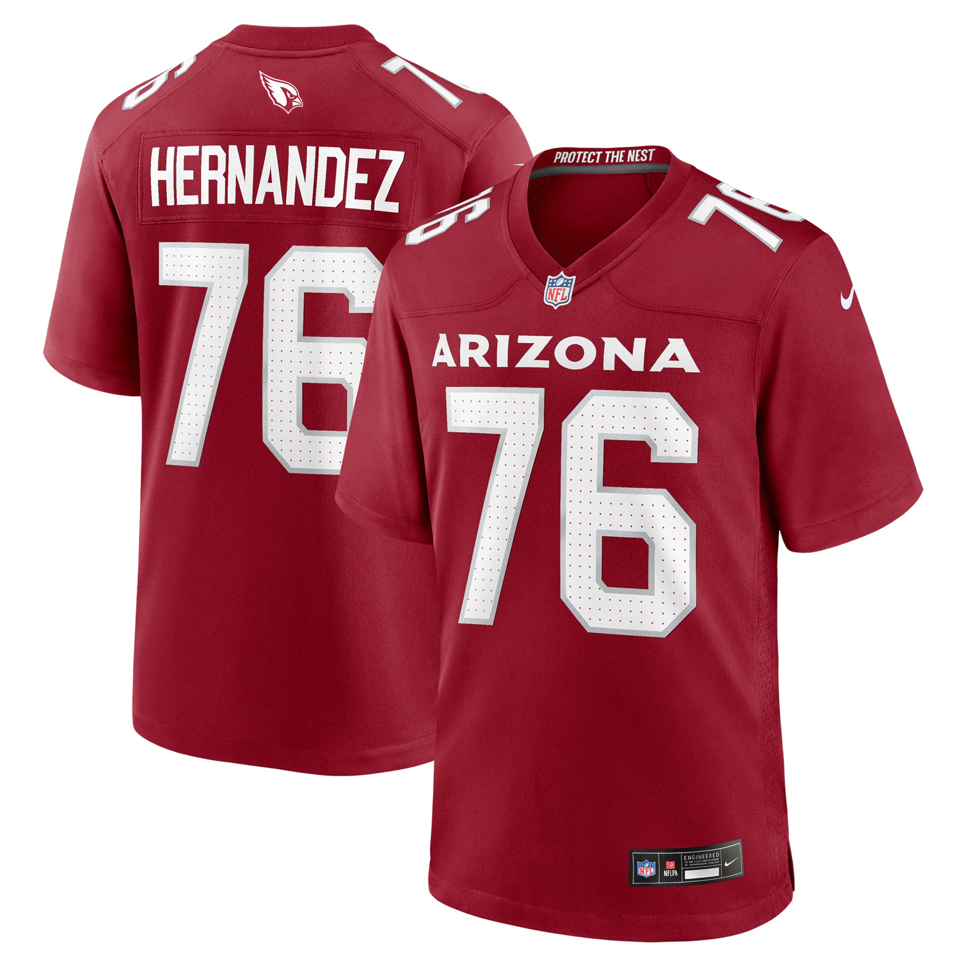Will Hernandez Arizona Cardinals Nike Team Game Jersey -  Cardinal