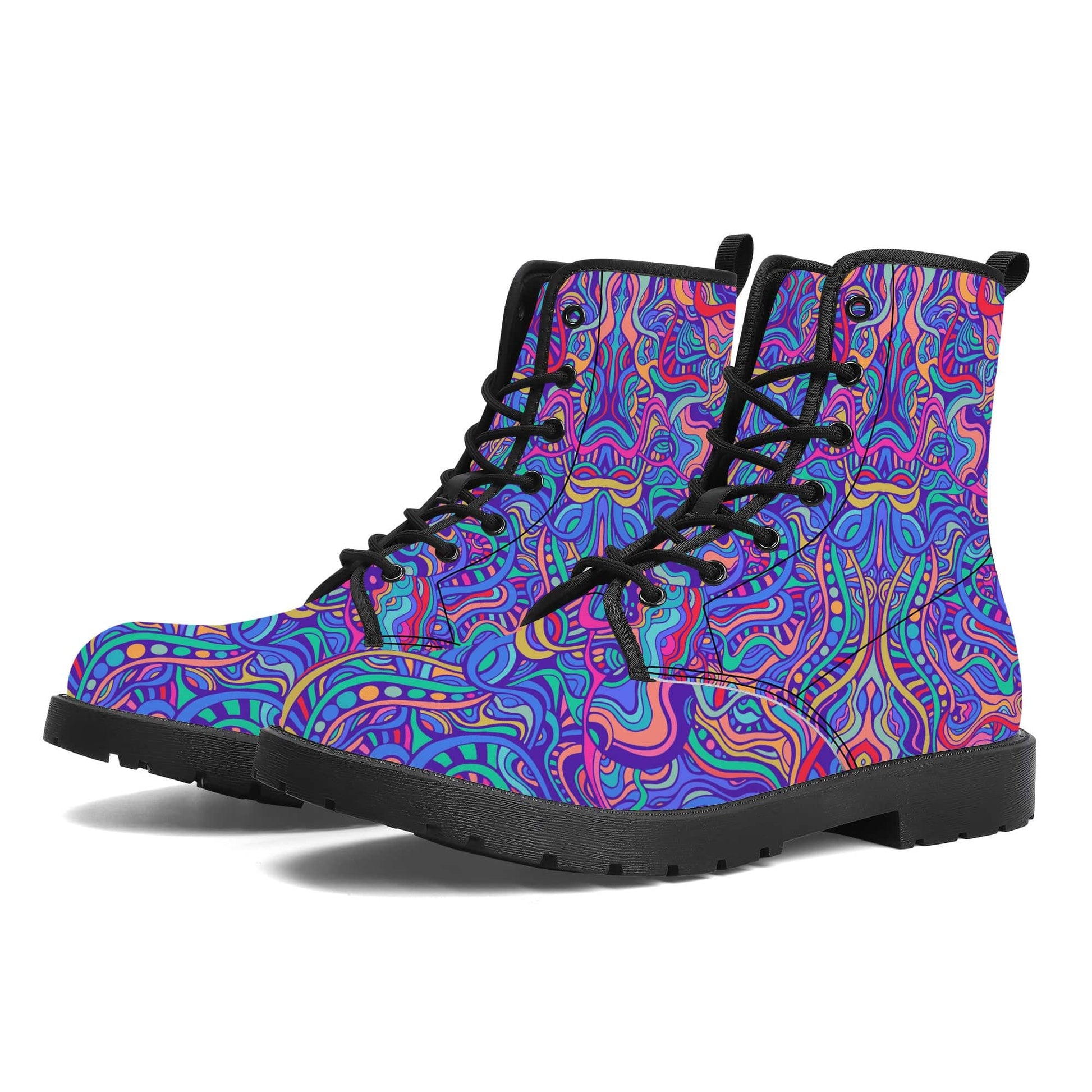 Psychedelic Aurora Vegan Leather Boots