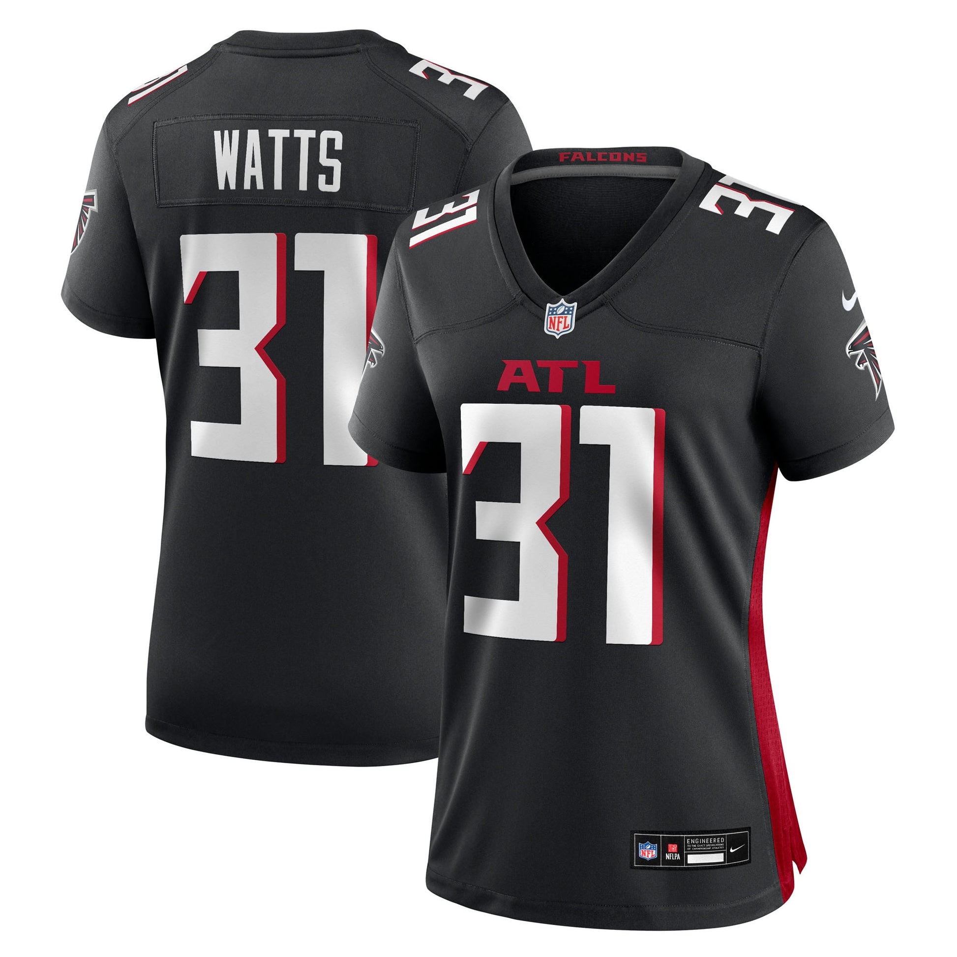 Xavier Watts Atlanta Falcons Nike Women's Team Game Jersey -  Black