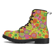 Trippy Flowers Vegan Leather Boots