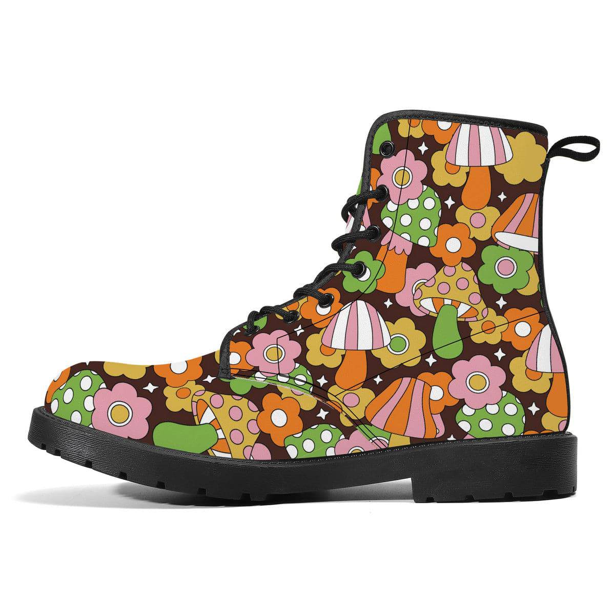 Retro Fungi Love Vegan Leather Boots