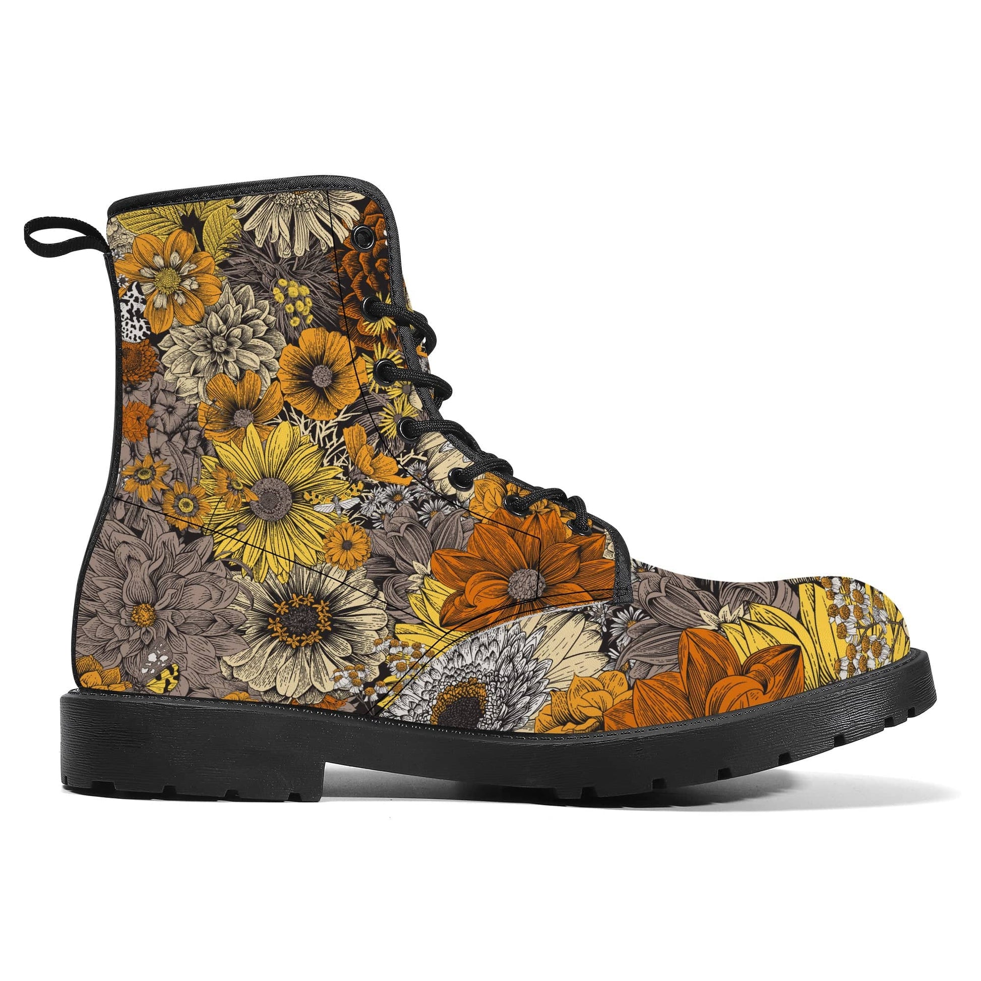Fall Flowers Vegan Leather Boots